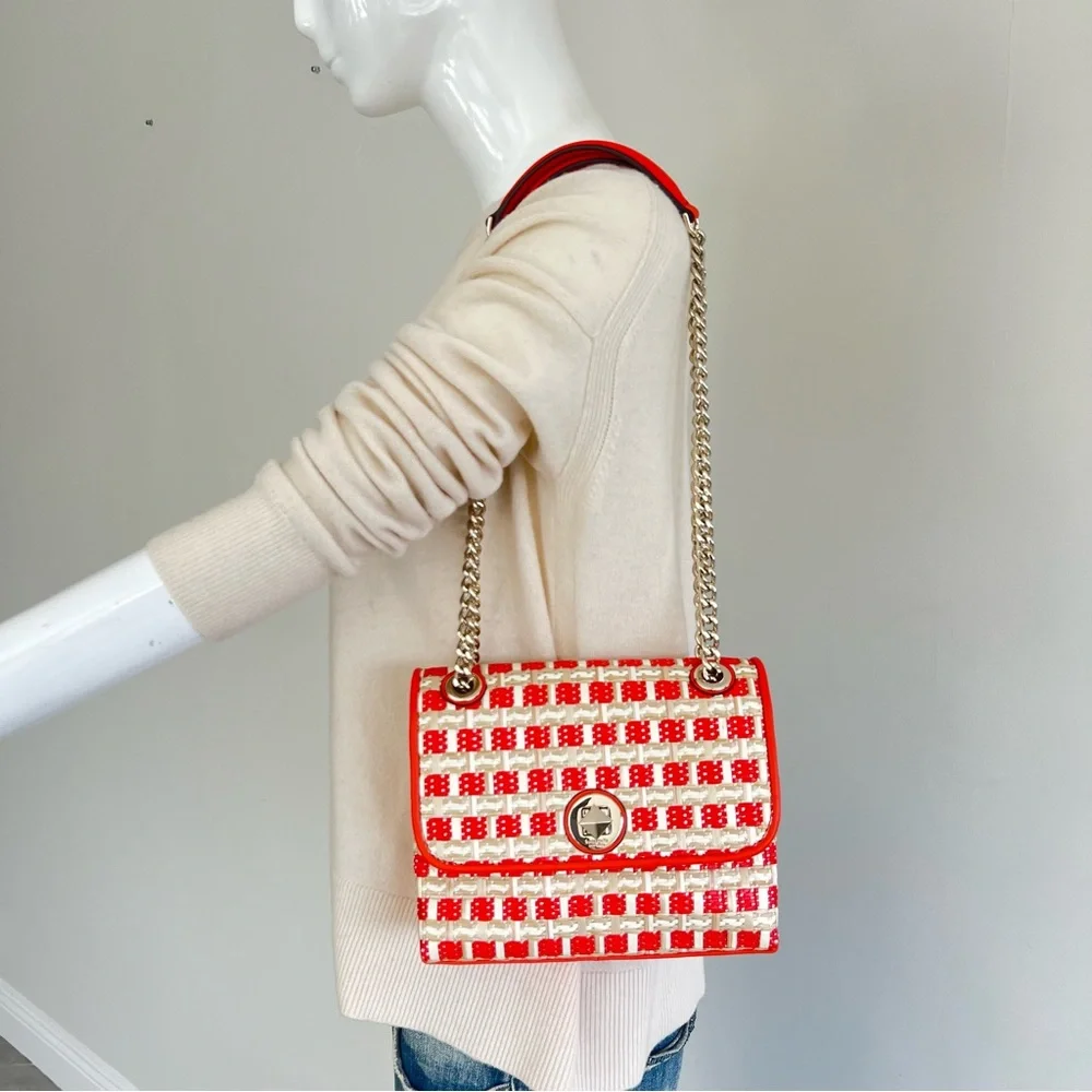 NWT KATE SPADE Natalia Two Tone Flap Chain Handles Small Crossbody Shoulder Bag